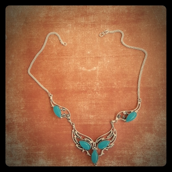 New Blue Chalcedony 925 Silver Necklace. - Picture 2 of 4